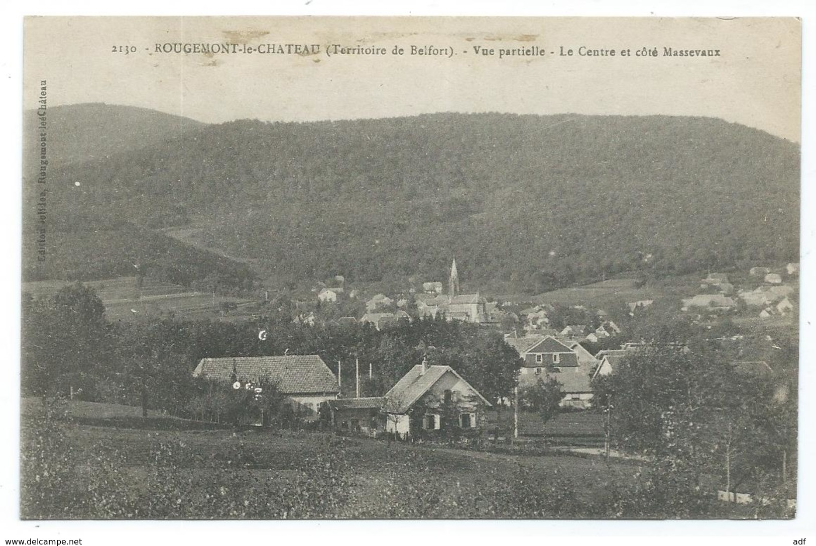 CPA ROUGEMONT LE CHATEAU, VUE PARTIELLE, LE CENTRE ET COTE MASSEVAUX, TERRITOIRE DE BELFORT 90 - Rougemont-le-Château