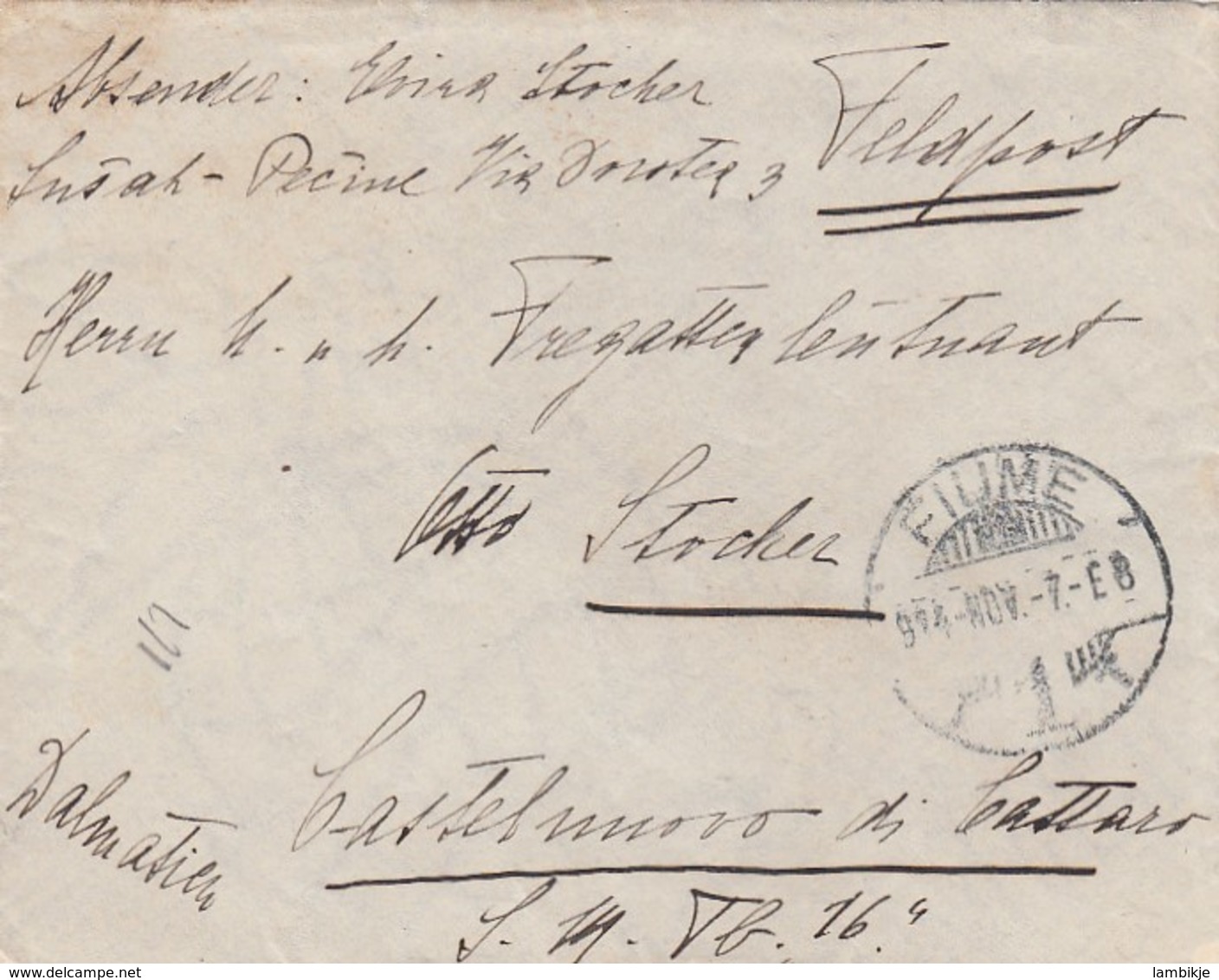 Osterrich Schiffspost Viume Brief 1914 - Occupation 1914-18
