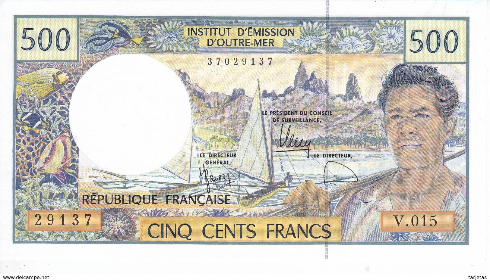 BILLETE DE OUTRE MER DE 500 FRANCS  (BANKNOTE) SIN CIRCULAR-UNCIRCULATED - Frans Pacific Gebieden (1992-...)