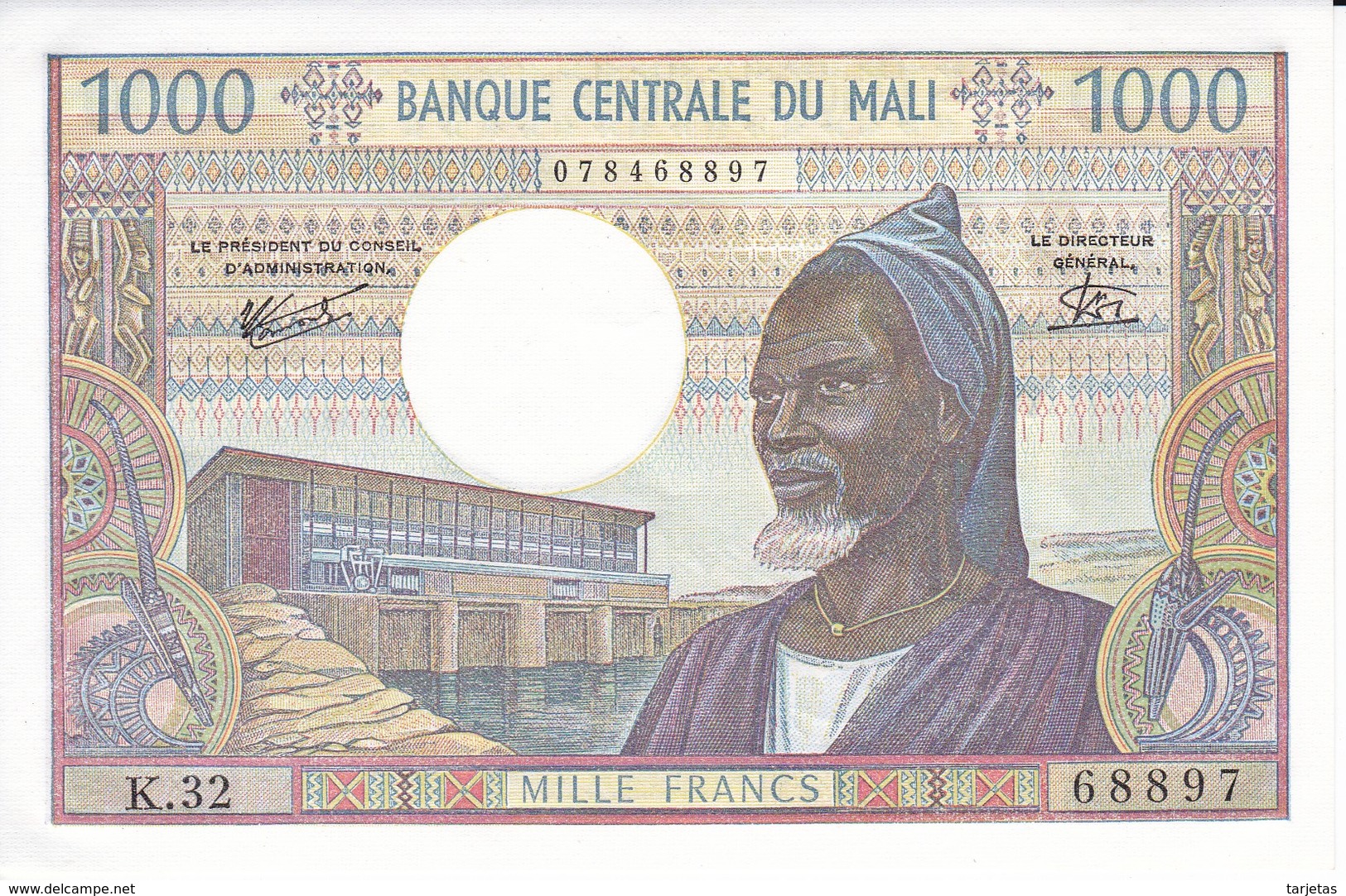 BILLETE DE MALI DE 1000 FRANCS DEL AÑO 1970 EN CALIDAD EBC (XF) (BANKNOTE) - Mali