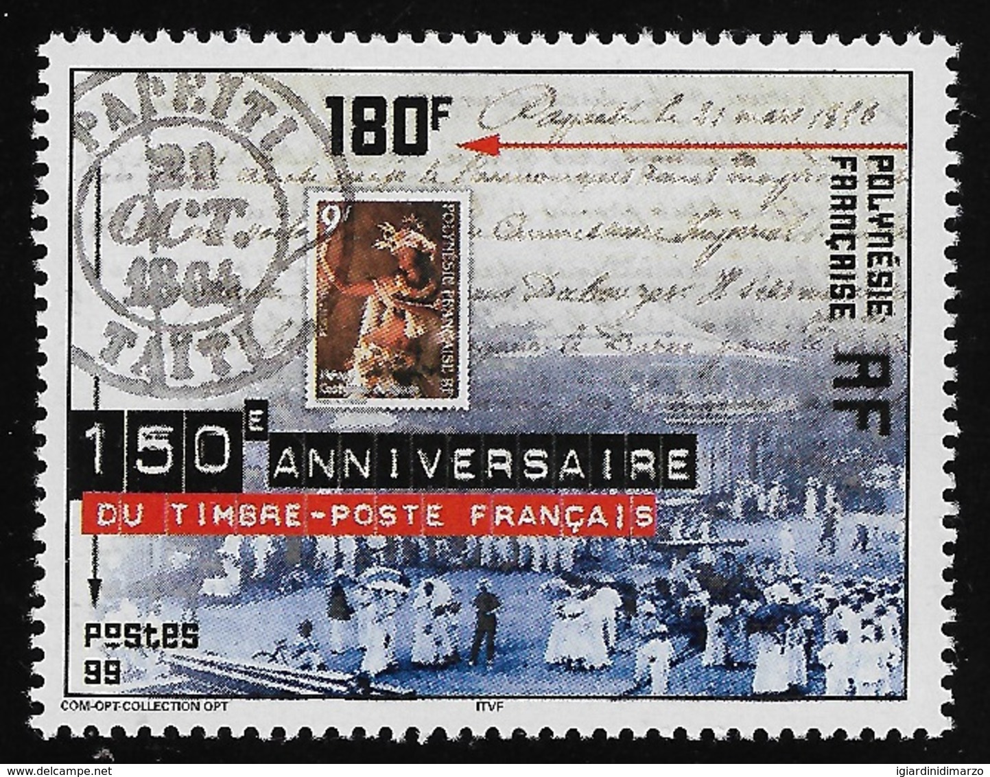 POLINESIA FRANCESE- 1999 - Valore Nuovo S.t.l. Da 180 F.- 150° ANNIV. PRIMO FRANCOBOLLO FRANCESE - In Ottime Condizioni. - Unused Stamps