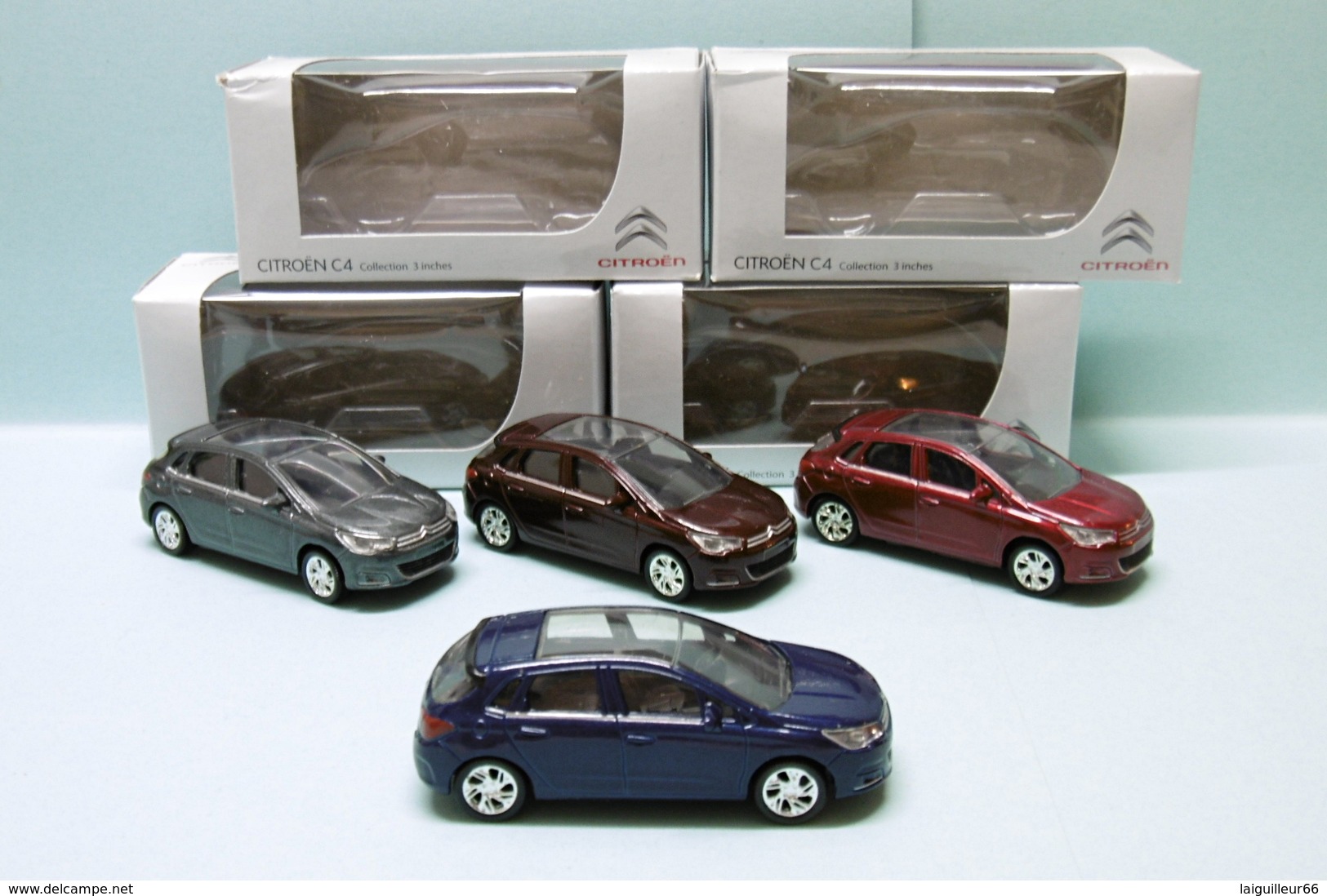 Norev - Lot De 4 CITROEN C4 Gris + Bordeaux + Rouge + Bleu Neuve NBO 3 Inches 1/64 - Norev