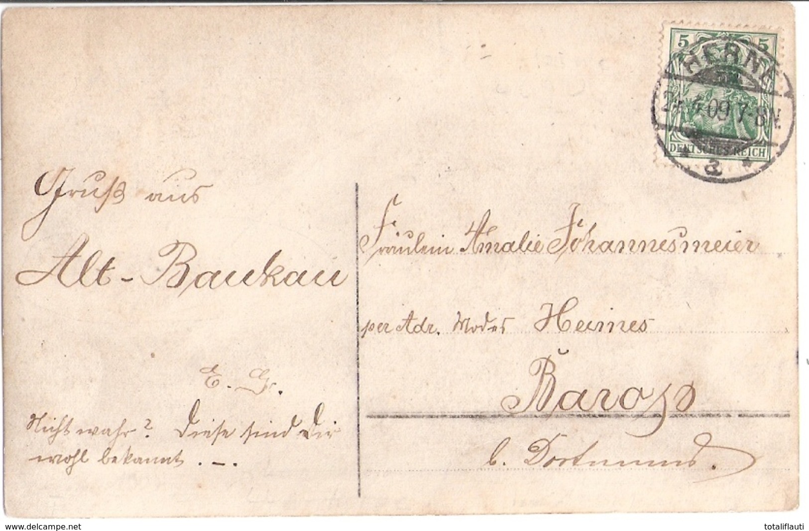 HERNE Alt Baukau Colonialwaren Johannesmeier Emailschilder Original Private Fotokarte 24.4.1909 Gelaufen - Herne
