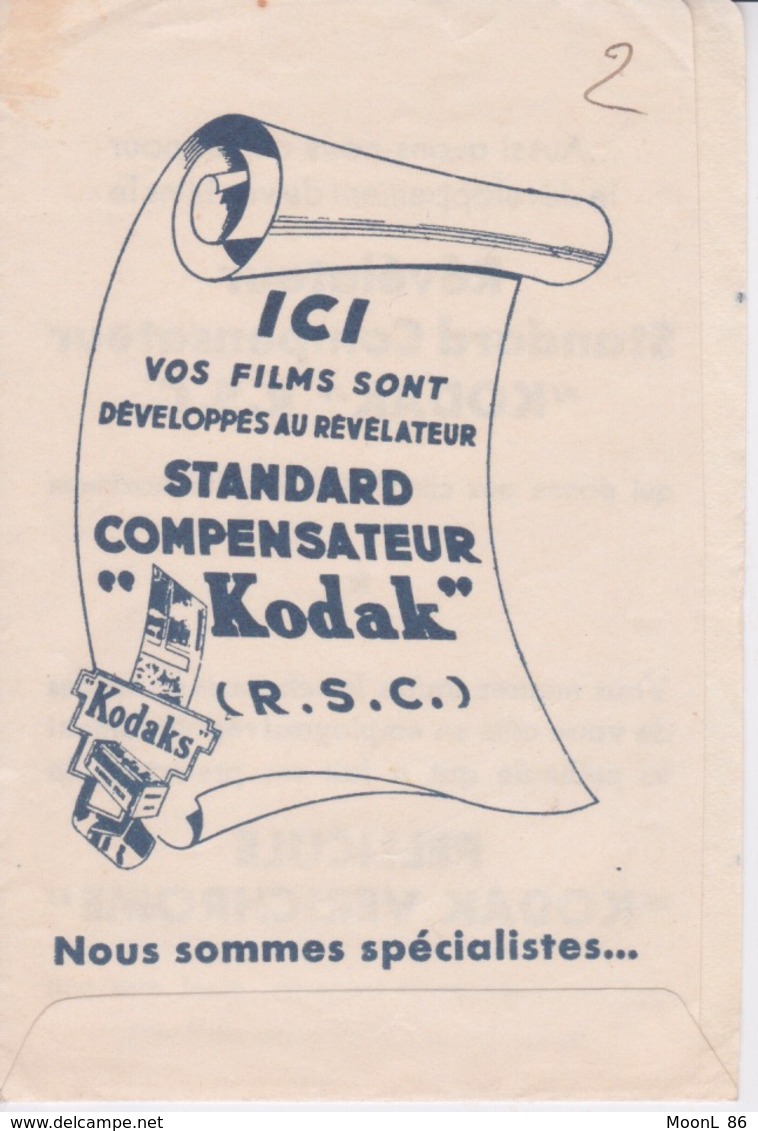 Pochette De Photos (vide) -  KODAK FILM DEVELOPPE AU REVELATEUR - Matériel & Accessoires