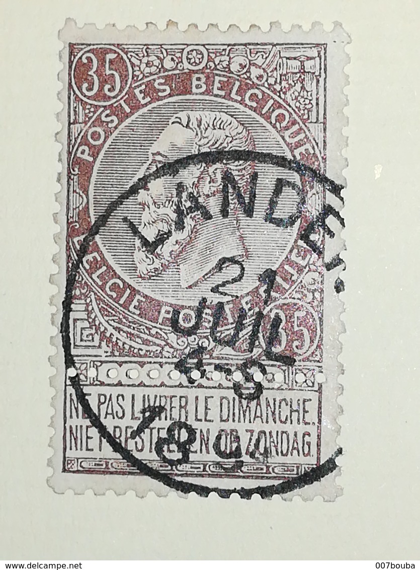 COB N ° 61 Oblitération Landen 1894 - 1893-1900 Fine Barbe