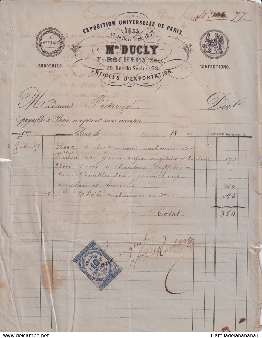 E6322 ENGLAND UK FRANCE REVENUE ILLUSTRATED BUSSINES INVOICES 1870'.