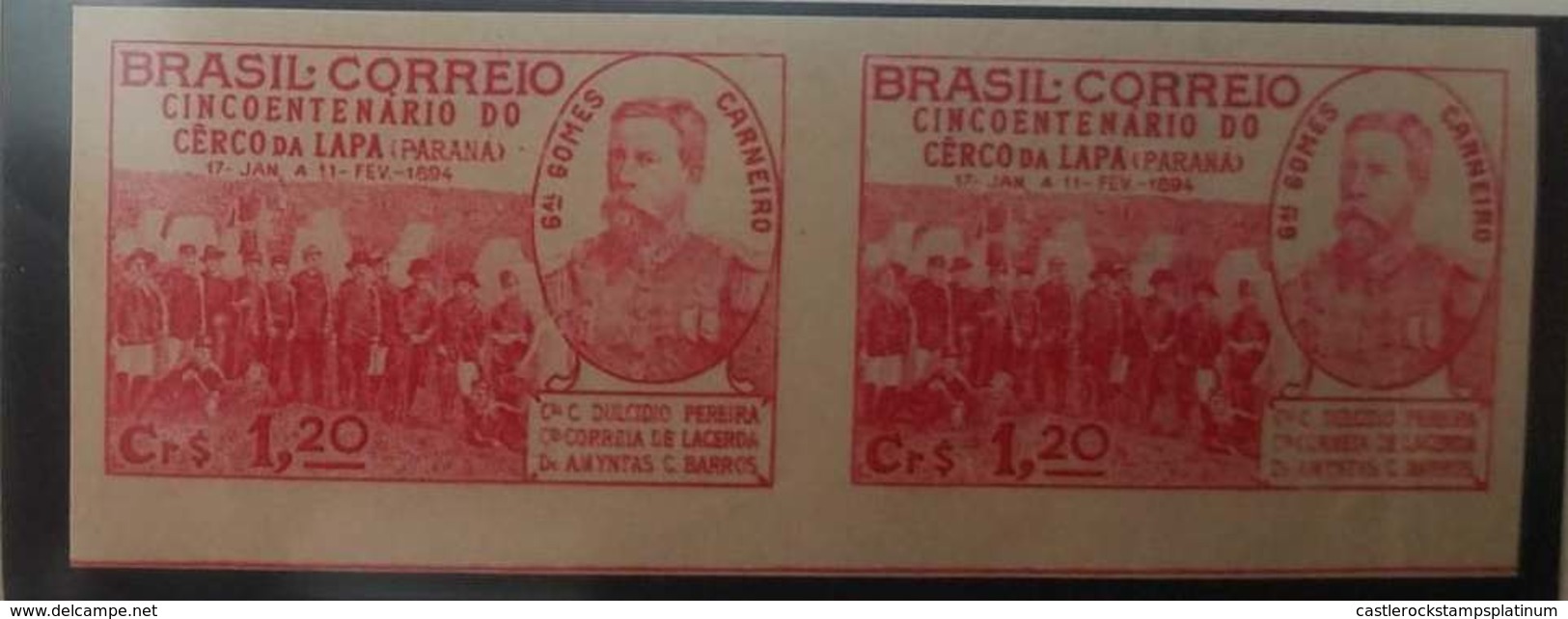 O) 1944 BRAZIL, PROOF IMPERFORATED. GENERAL ANTONIO ERNESTO GOMES CARNEIRO - OF THE LAPA SIEGE -SCT 619 1.20cr, XF - Unused Stamps