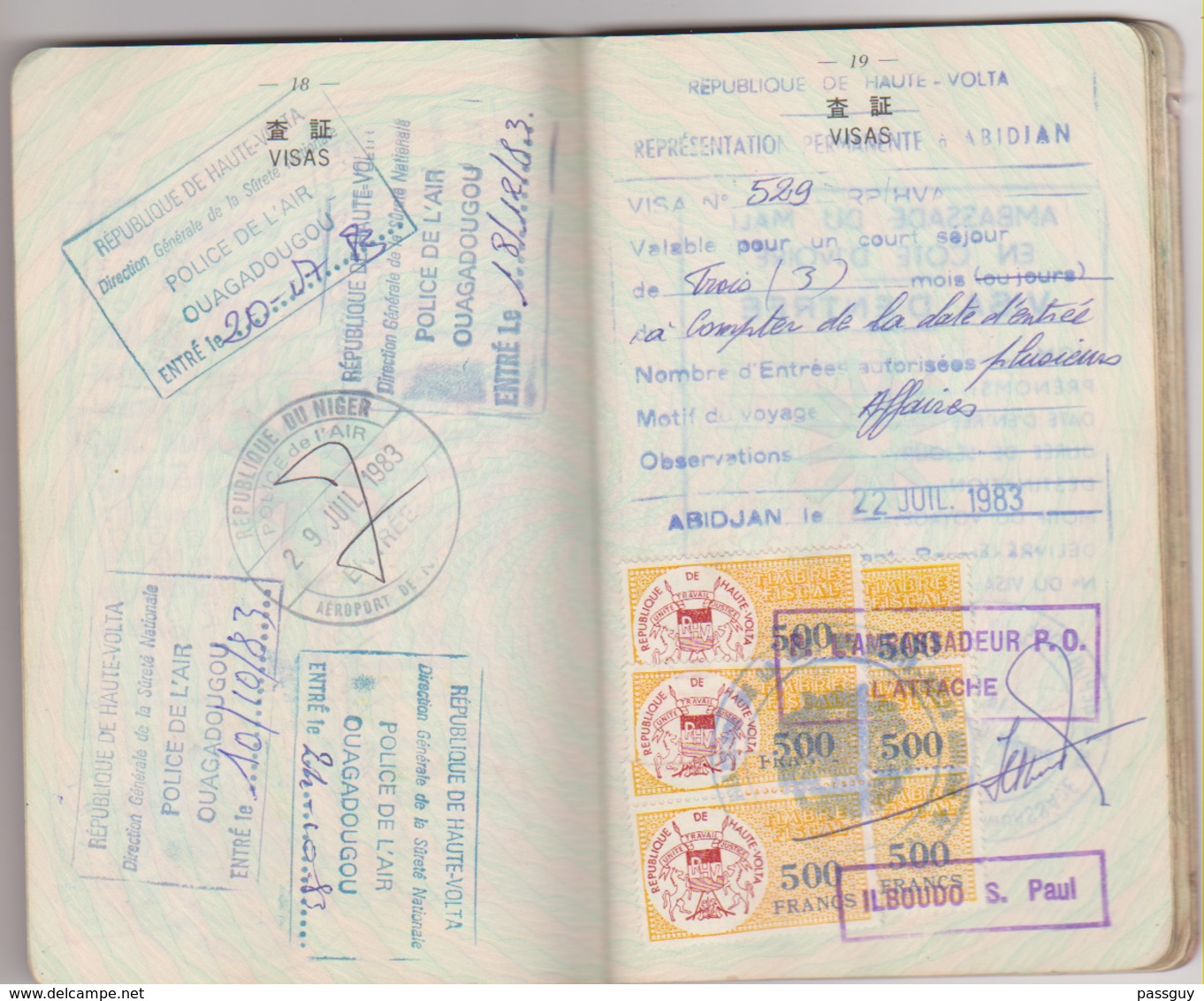 JAPAN Passport 1980- Passeport JAPON – Reisepaß – Revenues/Fiscaux