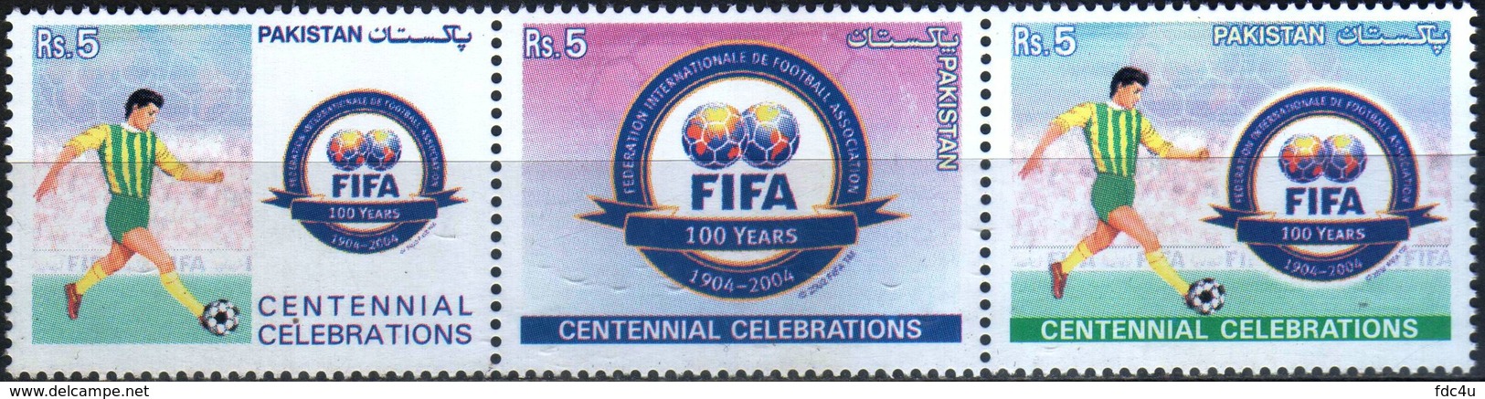Pakistan Fdc 2004 First Day Brochure & Stamps Fifa Centennial Football Soccer - Pakistán