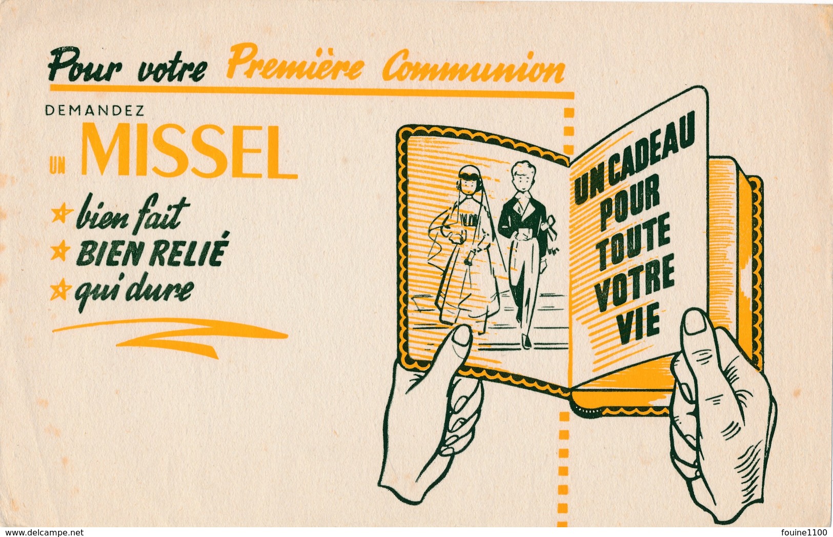 BUVARD Missel Pour Première Communion    ( Recto Verso ) - Stationeries (flat Articles)