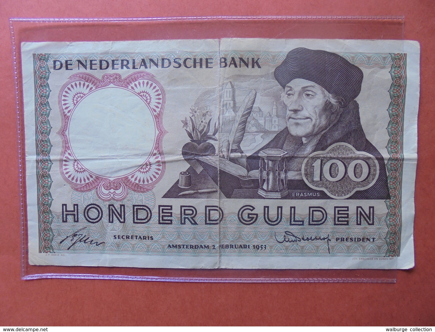 PAYS-BAS 100 GULDEN 1953 CIRCULER (Réparer Léger !) - 100 Gulden