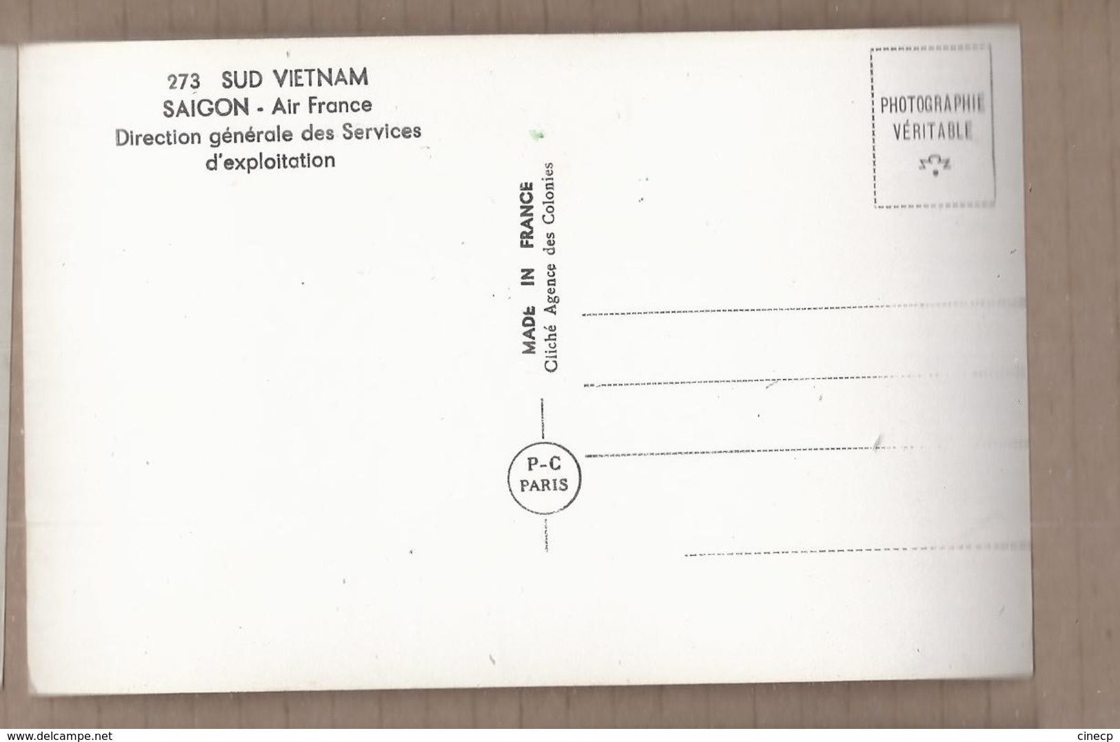 CPSM SUD VIETNAM - SAIGON - Direction Générale Des Services D'exploitation TB PLAN AUTOBUS AUTOCAR AIR FRANCE AVIATION - Vietnam