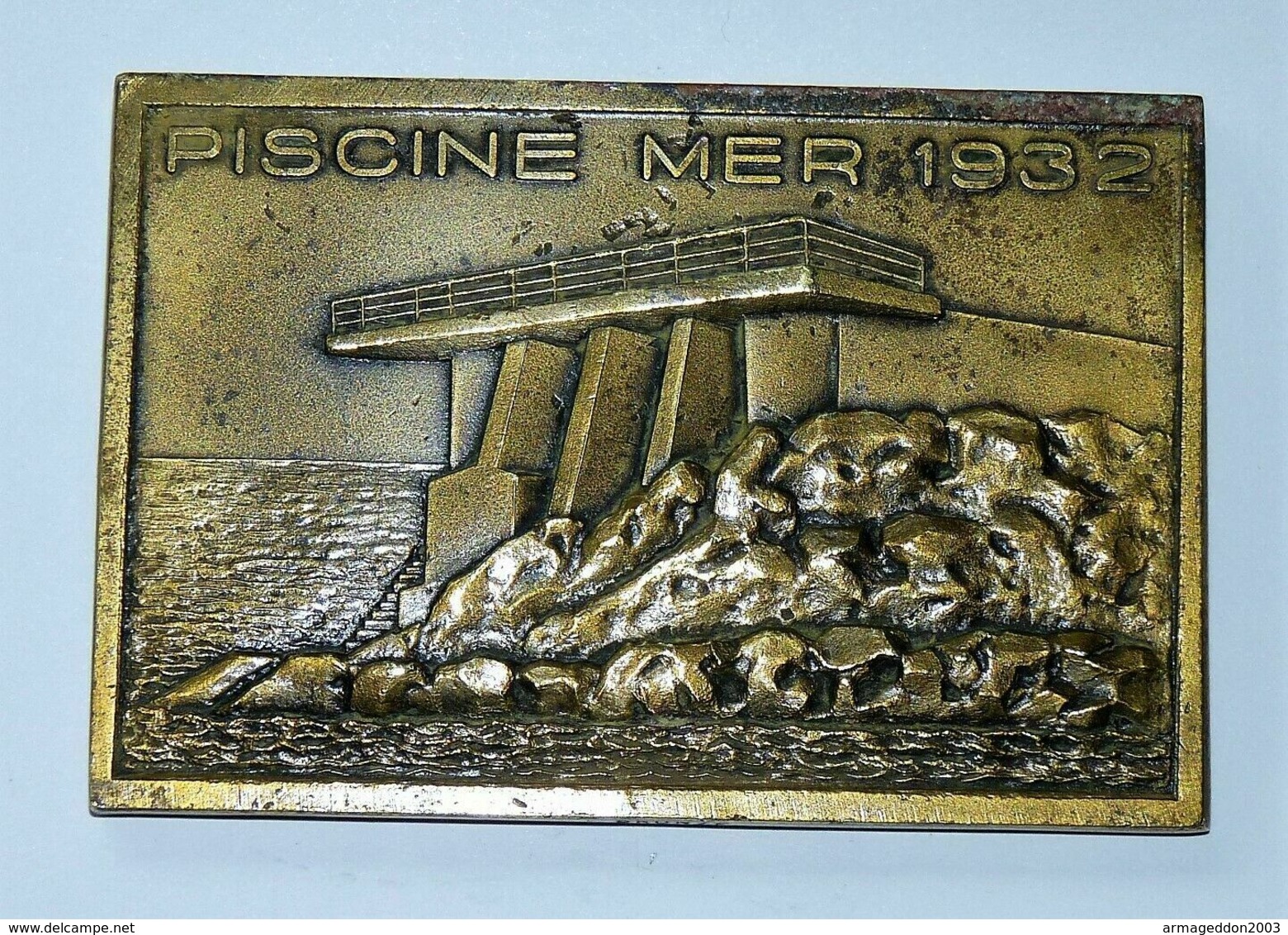 MEDAILLE BRONZE CERCLE NAGEURS DE MARSEILLE - PISCINE MER 1932 & OLYMPIQUE 1968   9 X 6 Cm Environ - Autres & Non Classés