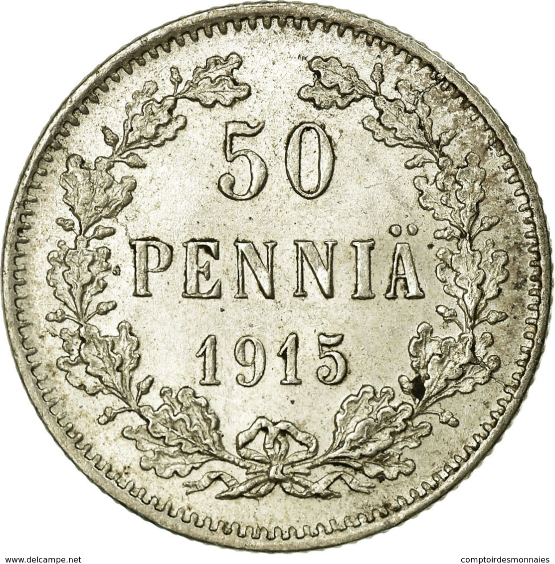 Monnaie, Finlande, Nicholas II, 50 Penniä, 1915, SUP+, Argent, KM:2.2 - Finlandia