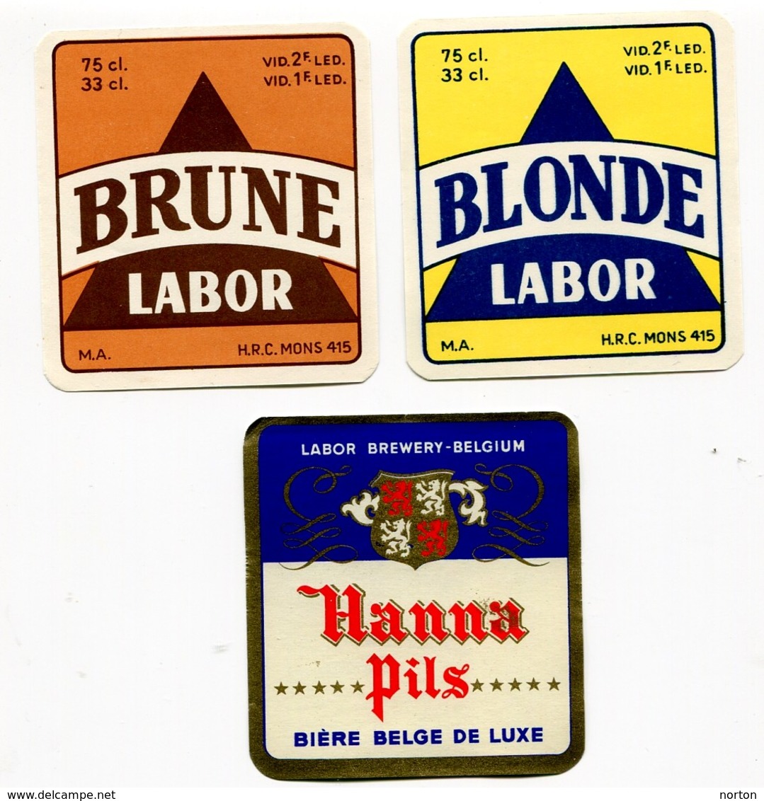 Mons Brasserie Labor Lot De 14 étiquettes Différentes Primus - Hanna Pils - Porter Ale - Phebus - Match - Ect.. - Bière