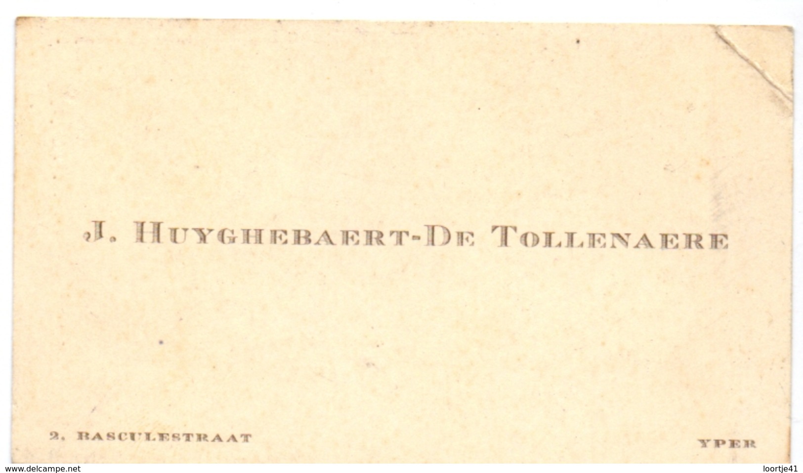 Visitekaartje - Carte Visite - J. Huyghebaert - De Tollebaere - Ieper - Visiting Cards