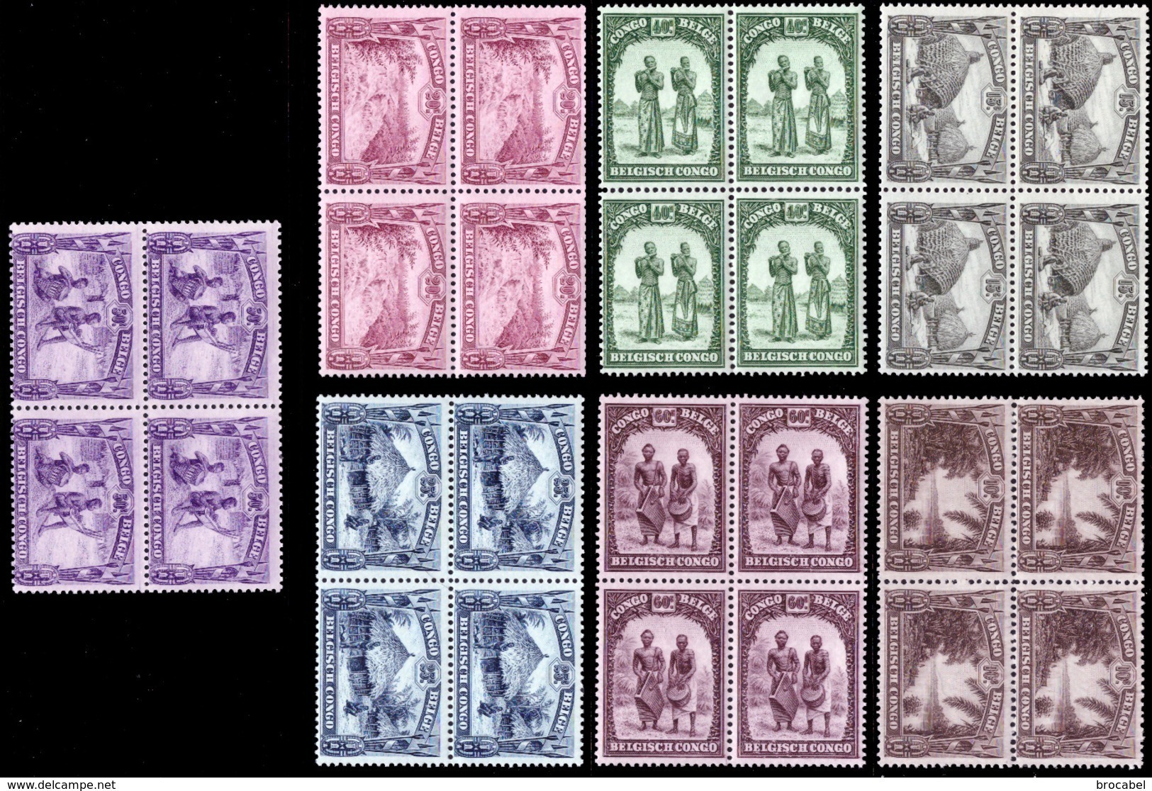 Congo 0168/74** X4  Scènes Indigènes  MNH - Ungebraucht