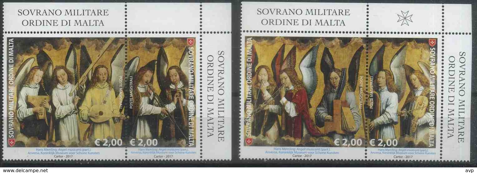 Sovrano Militare Ordine Di Malta, SMOM 2017 Art, Paintings, Hans Memling, Music - Malta (Orden Von)