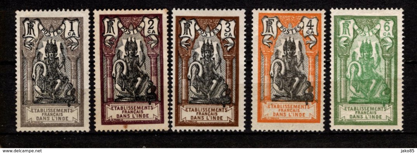 INDE - 1929 - YT N° 85 / 89 - * - Dieu Brahma - Neufs