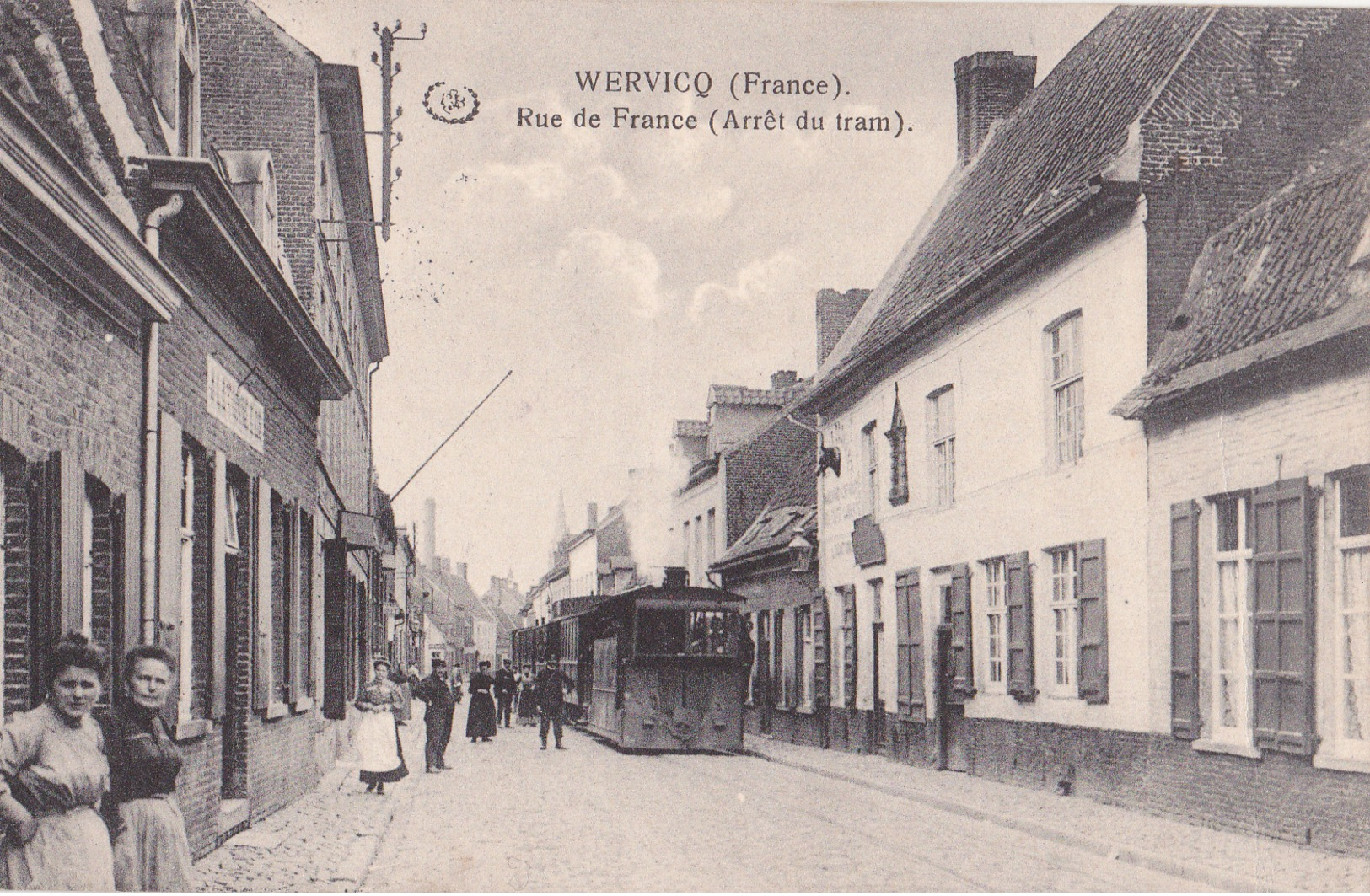 Wervicq: Rue De France: Tram à Vapeur.  (Erster Weltkrieg,1916) - Wervik