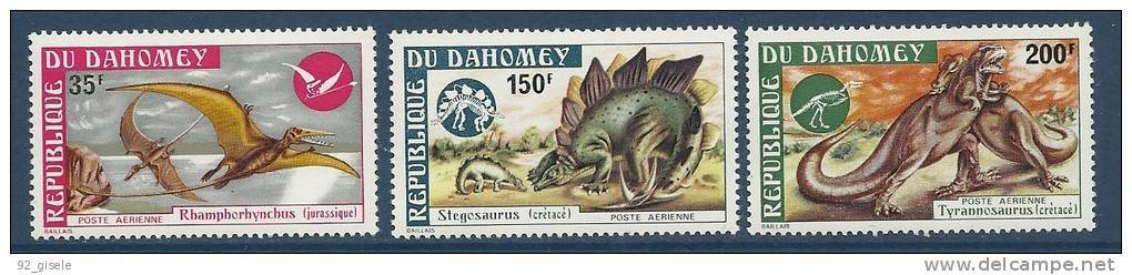 Dahomey Aerien YT 223 à 225 (PA) " Animaux Préhistoriques " 1974 Neuf** - Benin - Dahomey (1960-...)