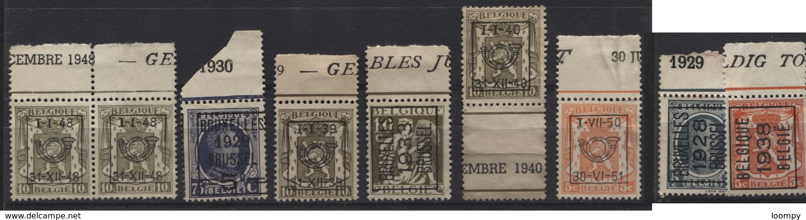 PREOS TYPOS - 9 TP Avec Inscriptions Sur Bords De Feuille - Sobreimpresos 1932-36 (Ceres Y Mercurio)