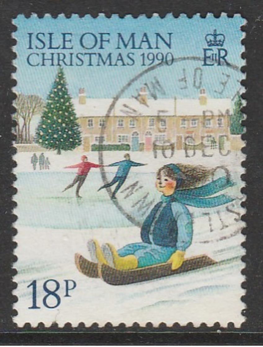 Isle Of Man 1990 Christmas Stamps 18 P Multicoloured SW 440 O Used - Oblitérés