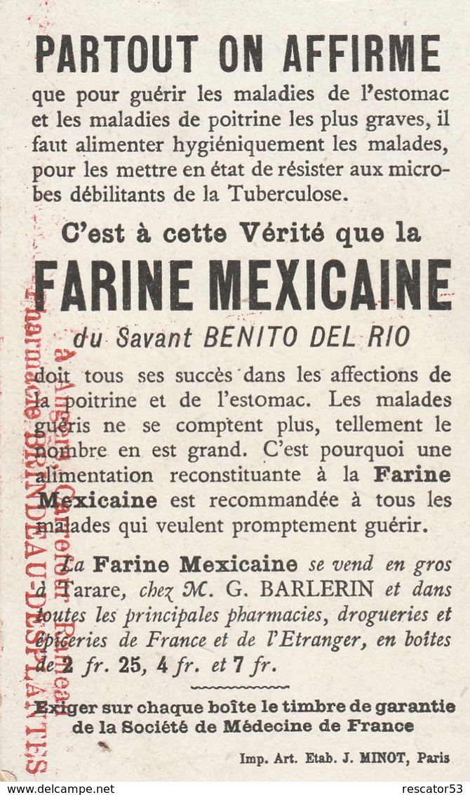 Rare Chromo Farine Mexicaine Tour De Magie La Bougie éteinte Et Rallumée - Autres & Non Classés