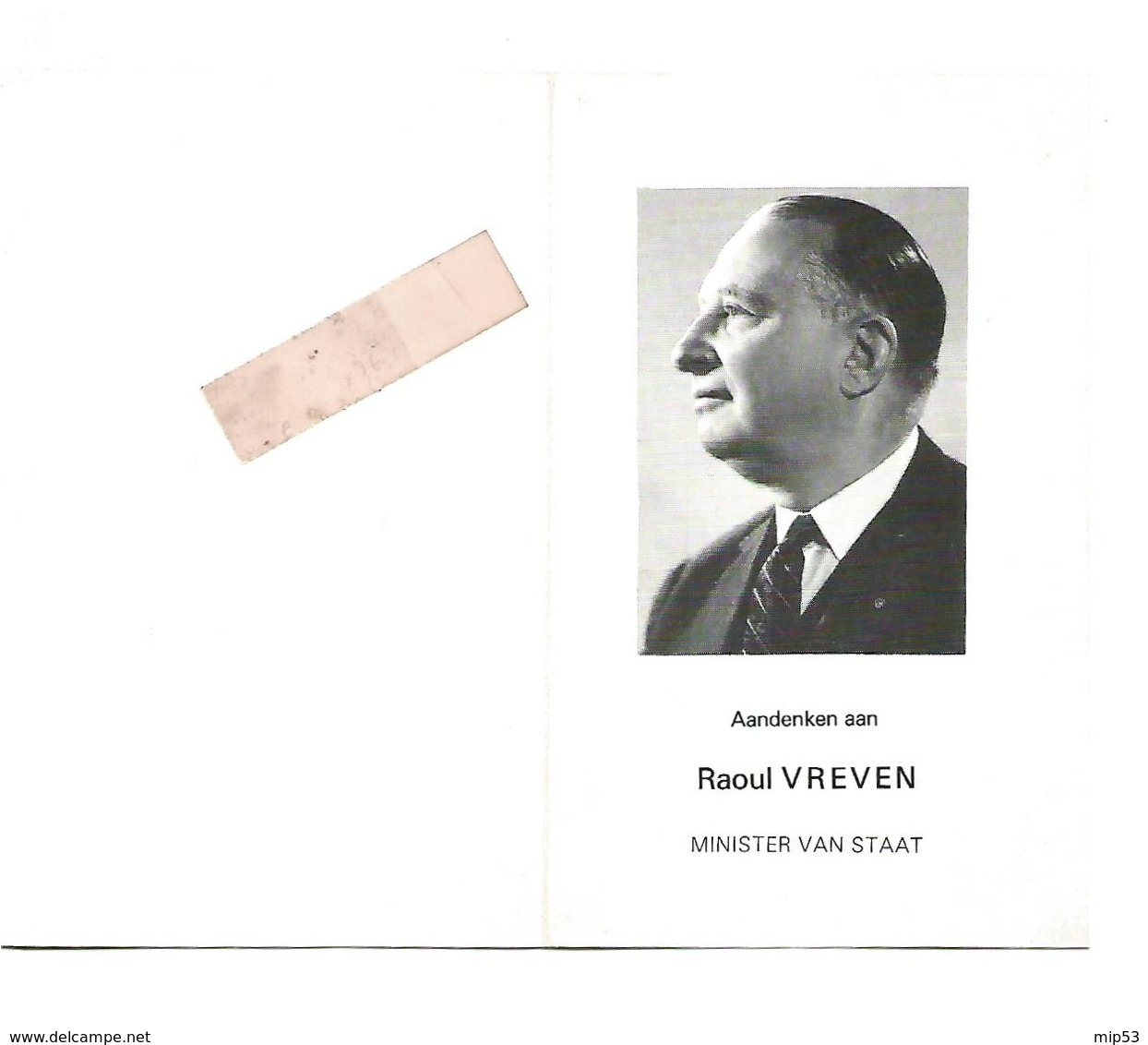 D 811. RAOUL VREVEN - Minister Van Staat - Images Religieuses