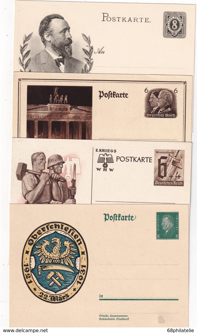 ALLEMAGNE   ENTIER POSTAL/GANZSACHE/POSTAL STATIONERY LOT DE 4 CARTES ILLUSTREES - Sonstige & Ohne Zuordnung