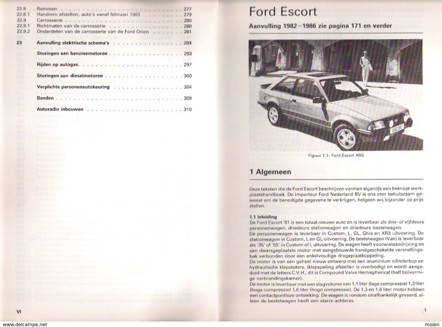 VRAAGBAAK FORD ESCORT / ORION modellen 1980-1986 Handleiding onderhoud & afstelgegevens P OLVING ©1986 310blz AUTO Z942