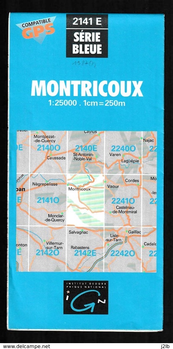 Carte IGN - 2141 Est - Montricoux - 1 / 25 000 - 1987 - Cartes Topographiques