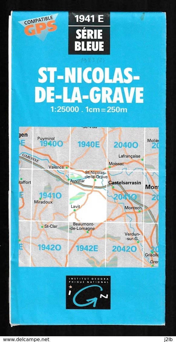 Carte IGN - 1941 Est - St Nicolas De La Grave - 1 / 25 000 - 1983 - Cartes Topographiques