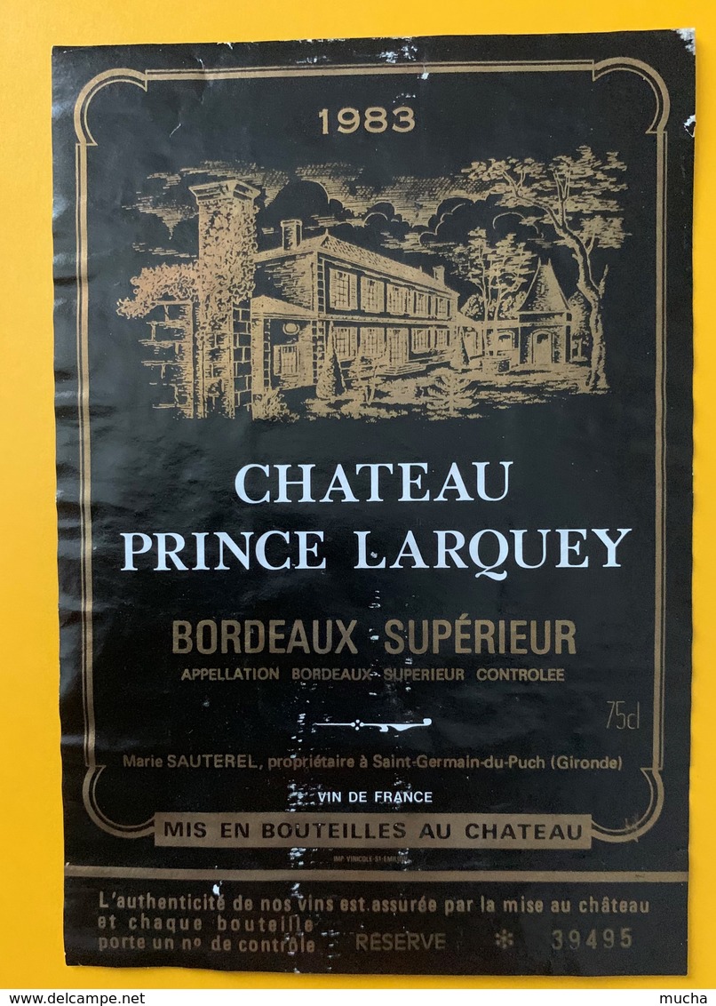 10744 - Château Prince Larquey 1983 - Bordeaux