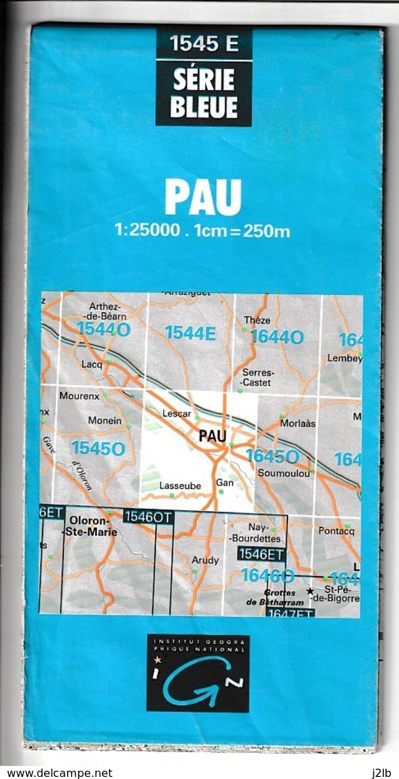 Carte IGN - 1545 Est - Pau - 1 / 25 000 - 1996 - Cartes Topographiques