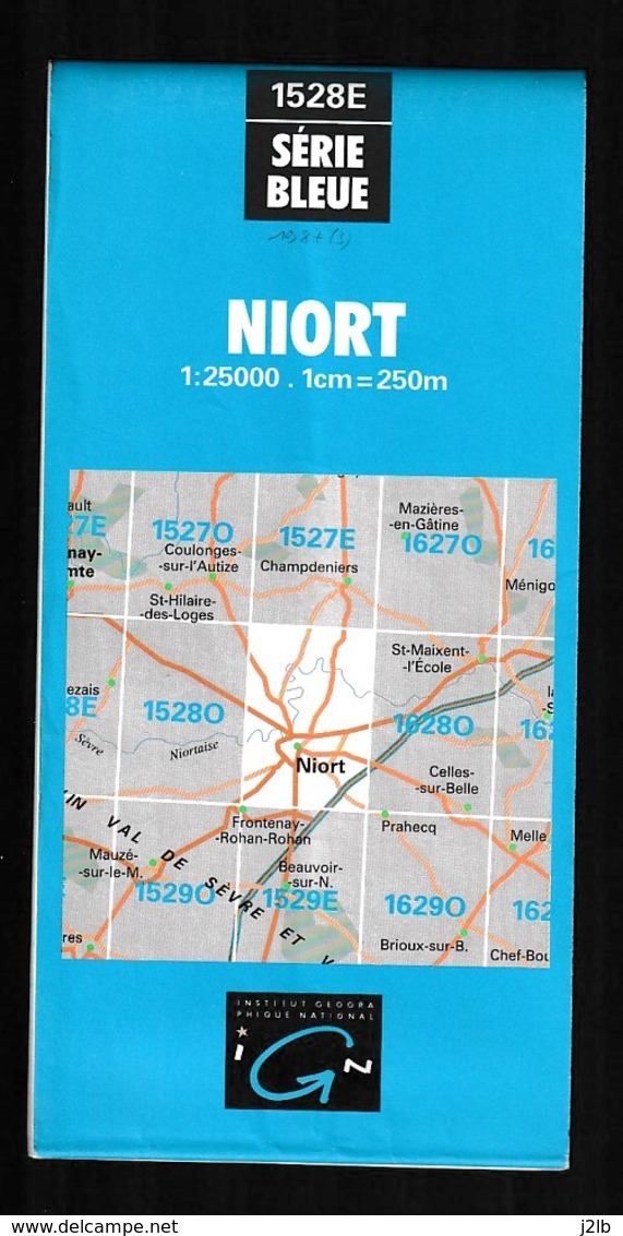 Carte IGN - 1528 Est - Niort - 1 / 25 000 - 1987 - Cartes Topographiques