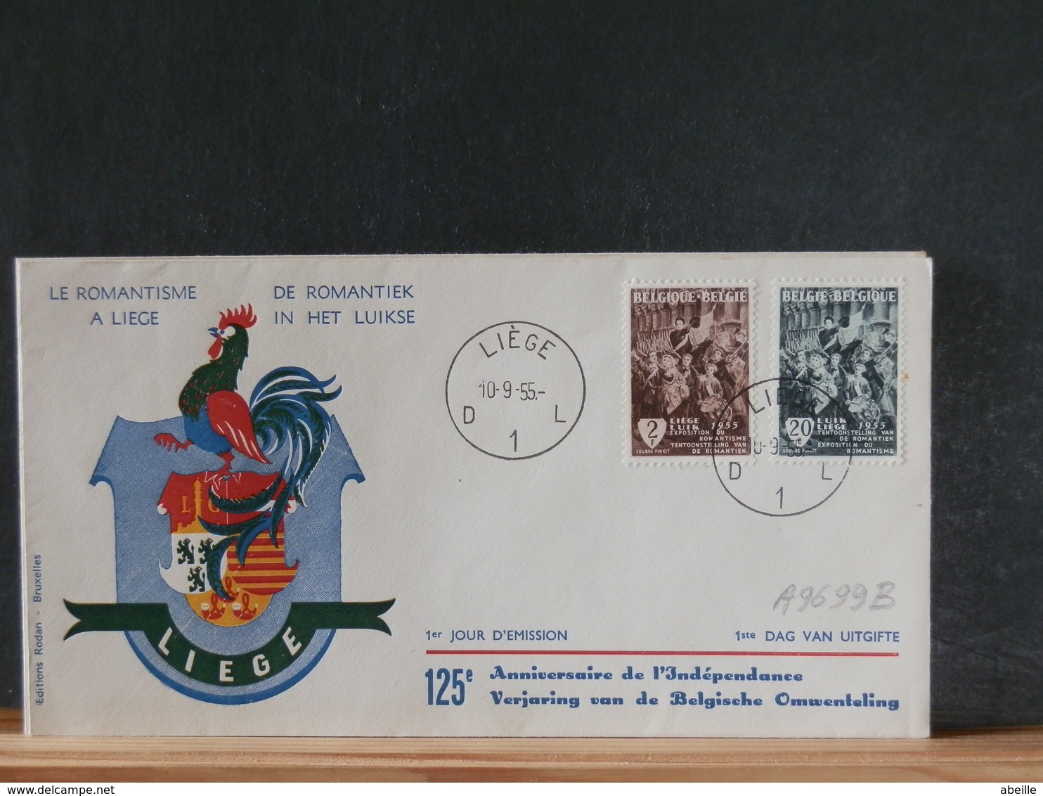 A9699B   FDC BELGE   1955   NR.  971/2 - 1951-1960