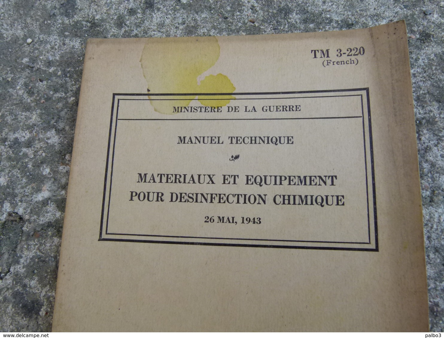 TM livret Materiaux et equipement pour desinfection chimique daté 1943 decontaminateur