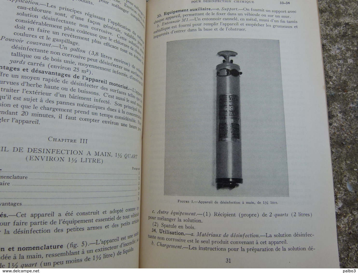 TM livret Materiaux et equipement pour desinfection chimique daté 1943 decontaminateur