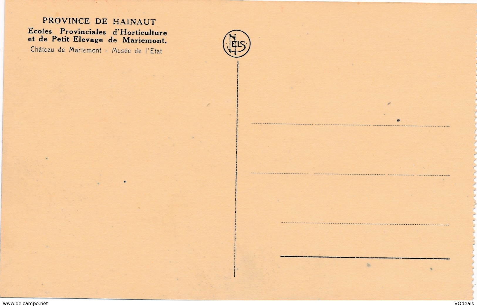 CPA - Belgique - Mariemont - Ecoles Provonciales D'Horticulture Et De Petit Elevage - Morlanwelz