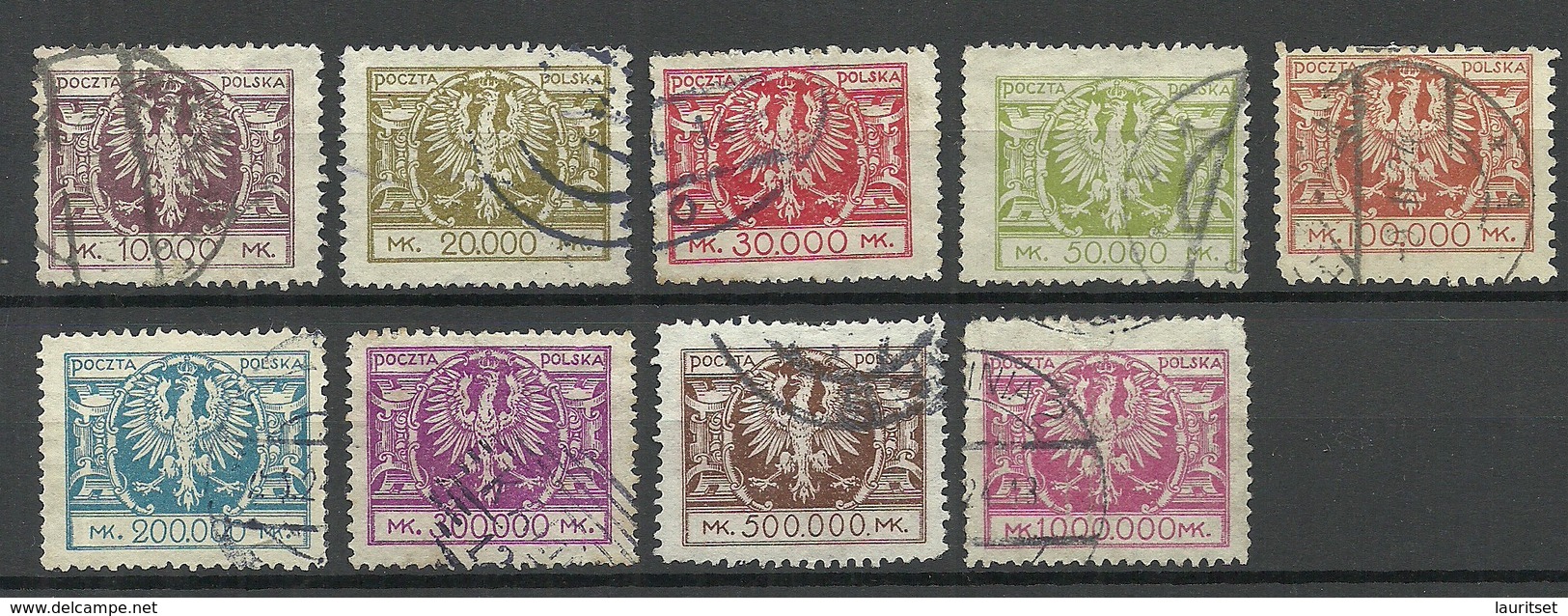 POLEN Poland 1924 Michel 191 - 199 O - Used Stamps