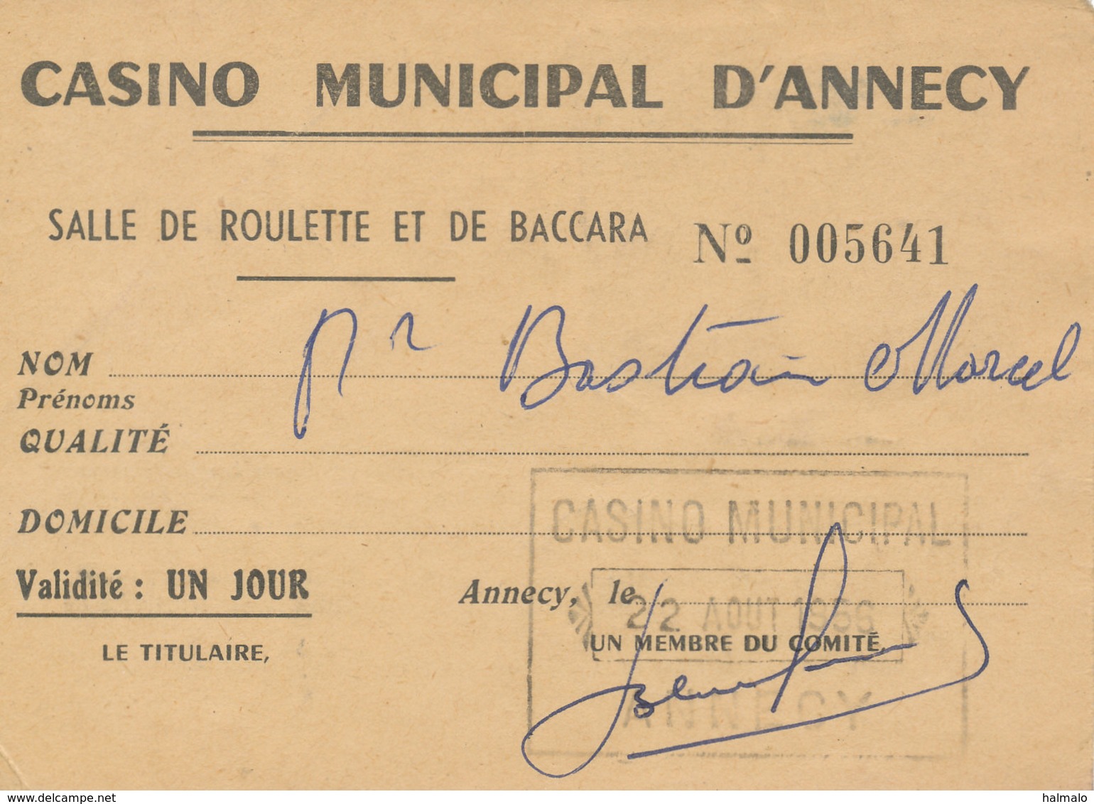 TROIS CARTES CASINO MUNICIPAL D'ANNECY Roulette Baccara - 1956 Et1962 -  F-02 - Altri & Non Classificati