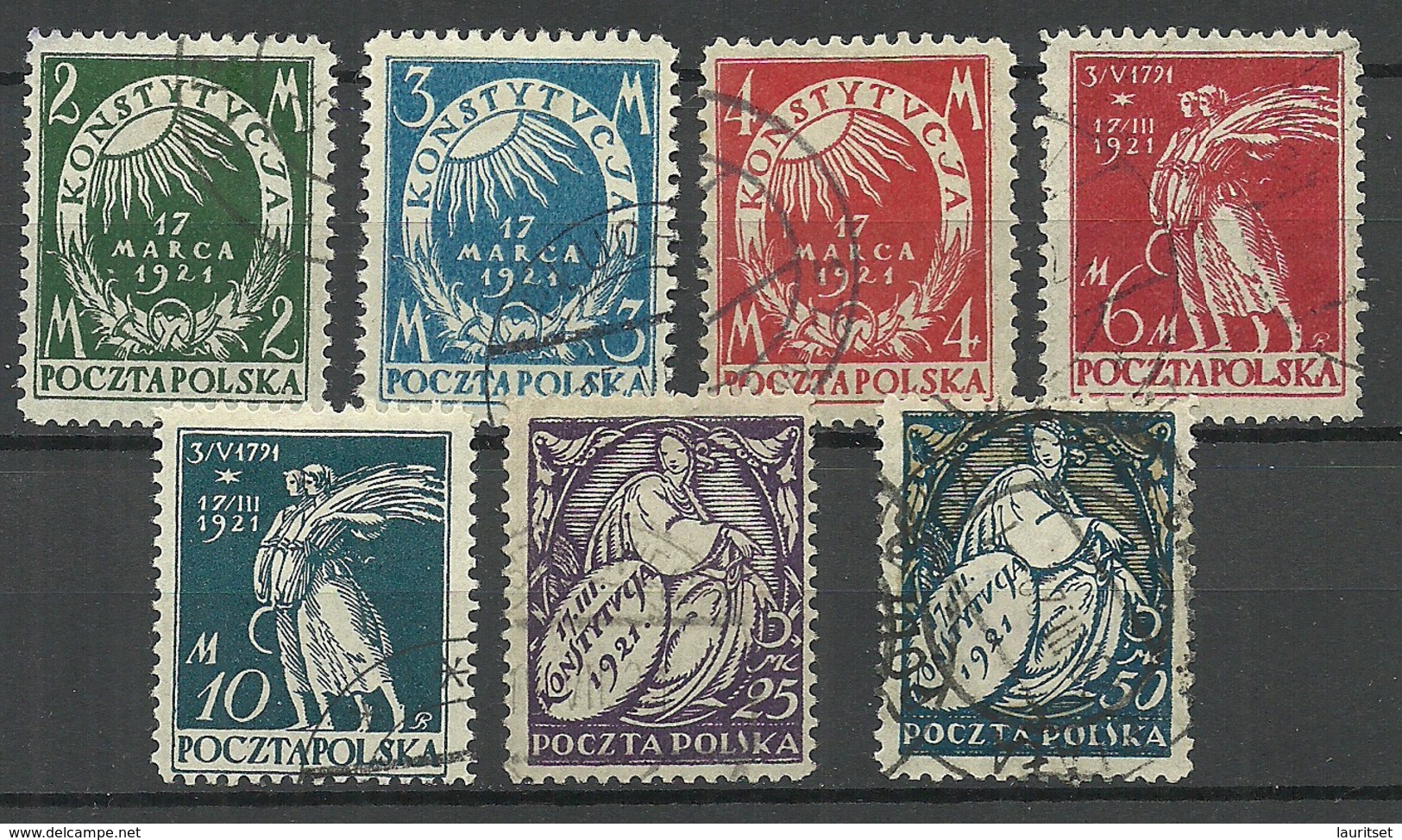 POLEN Poland 1921 Michel 164 - 170 O - Gebraucht