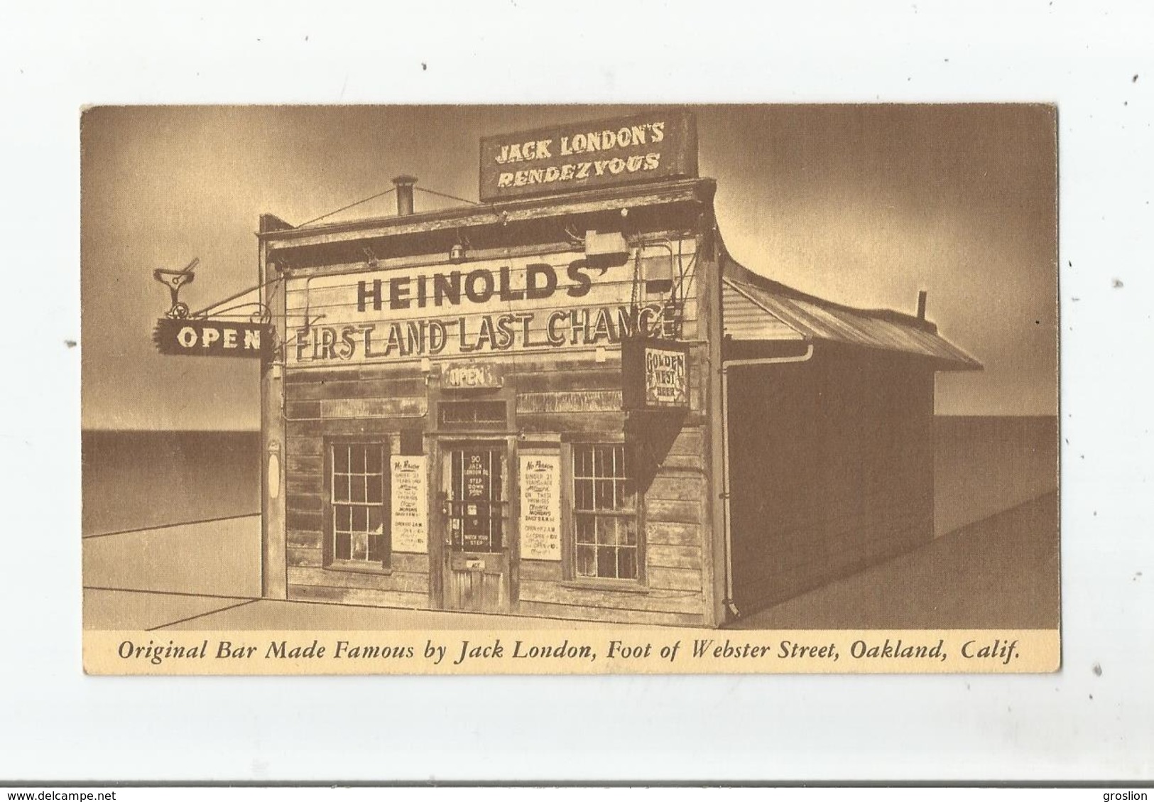 ORIGINAL BAR MADE FAMOUS BY JACK LONDON FOOT OF WEBSTER STEET ,  OAKLAND . CALIF . - Oakland