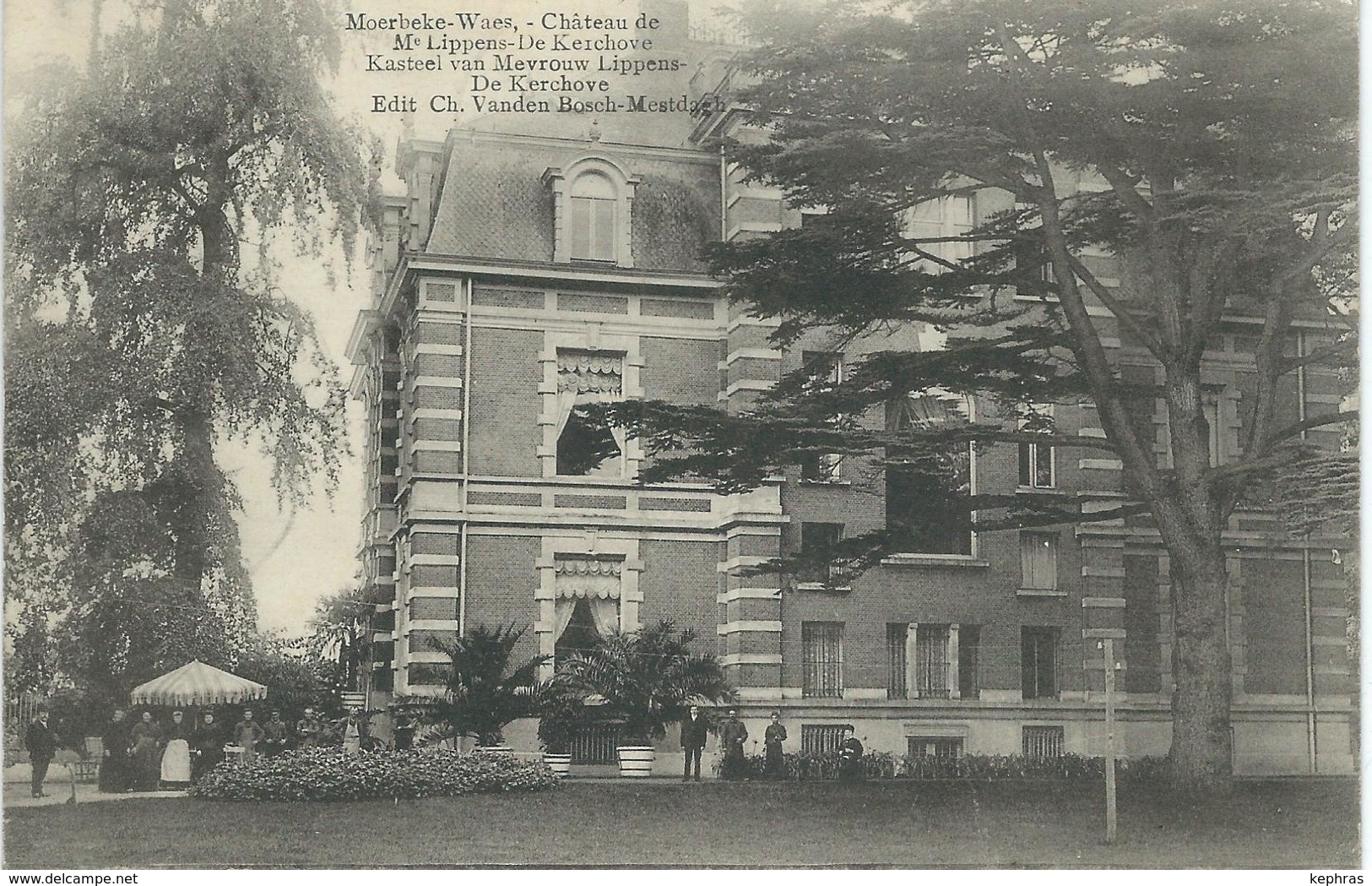 MOERBEKE-WAAS : Chateau Kasteel Me Lippens-De Kerchove - RARE VARIANTE - Cachet De La Poste 1909 - Moerbeke-Waas