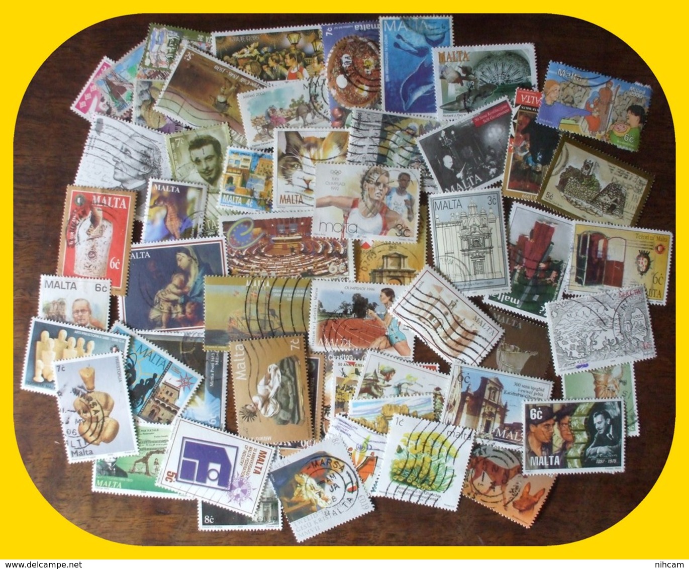 Collection 55 Timbres Stamps Malte Malta Obl. TB - Collections (without Album)