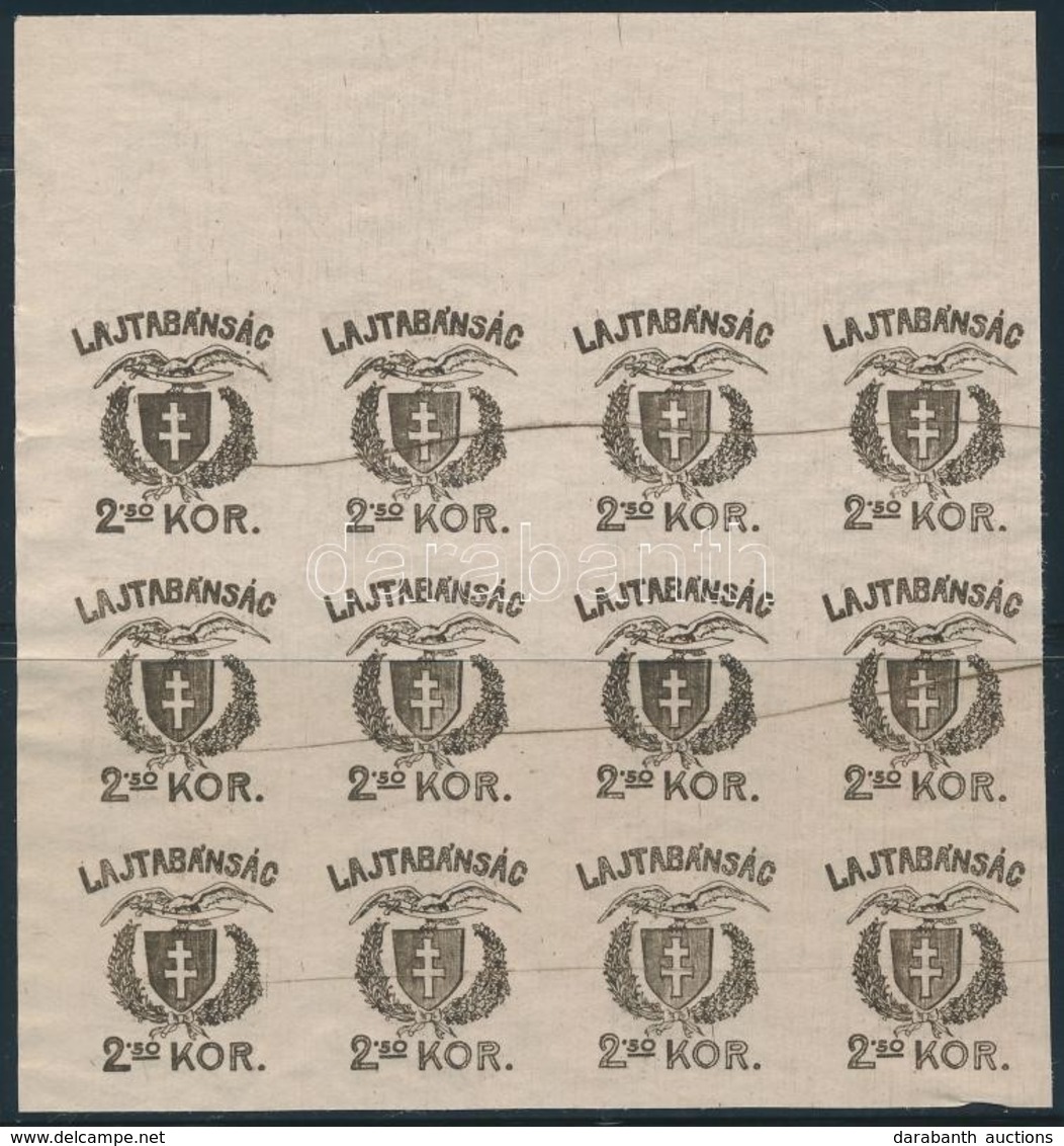 Nyugat-Magyarország VII. 1921 2,50K értékének Próbanyomata 12-es Tömbben - Andere & Zonder Classificatie