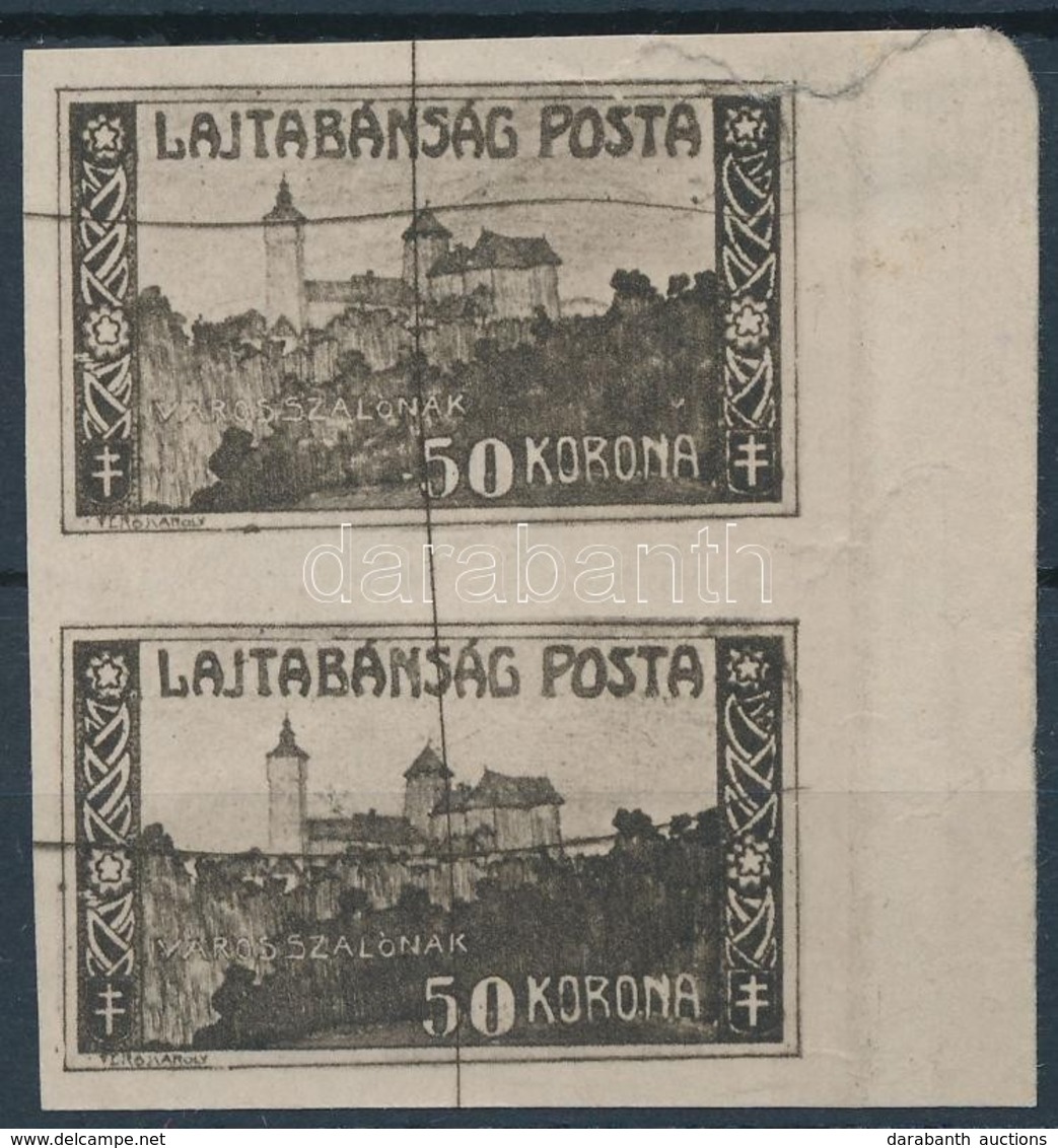 (*) Nyugat-Magyarország (VII.) 1921 Fogazatlan Próbanyomat 50K Pár / 50K Imperforate Proof Pair - Autres & Non Classés