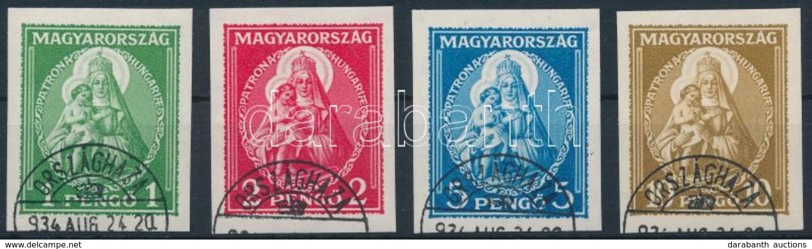 O 1932 Nagy Madonna Vágott Sor 'ORSZÁGHÁZA' Bélyegzéssel (200.000) - Altri & Non Classificati