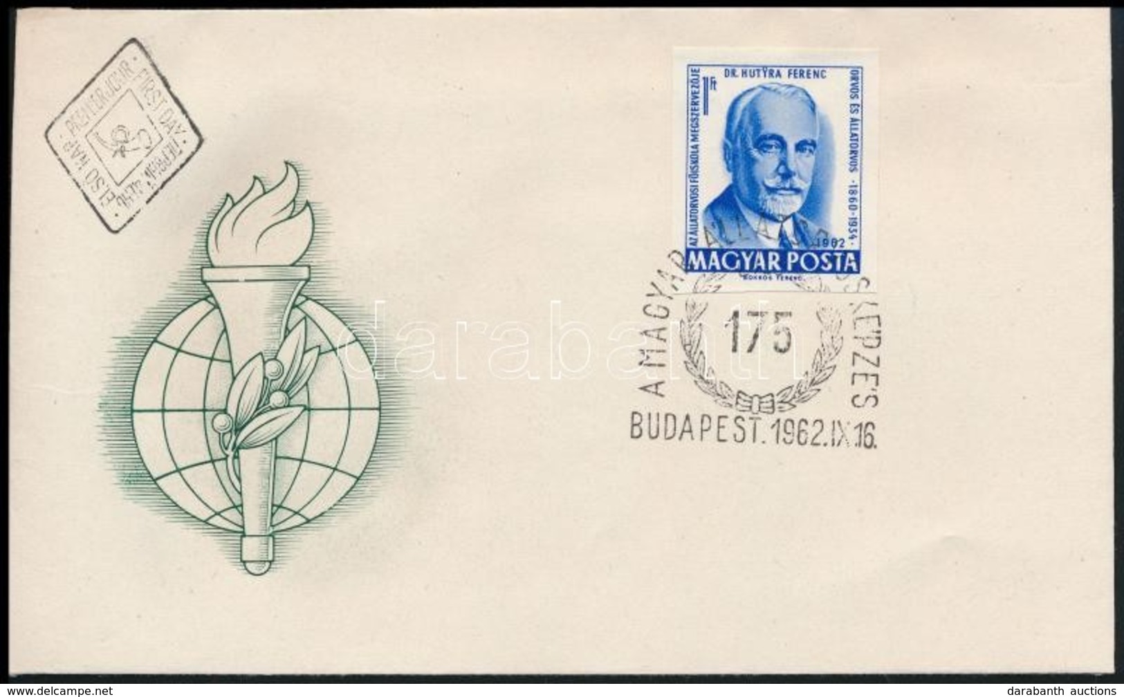 1962 Dr Hutyra Ferenc Vágott Bélyeg FDC-n - Altri & Non Classificati